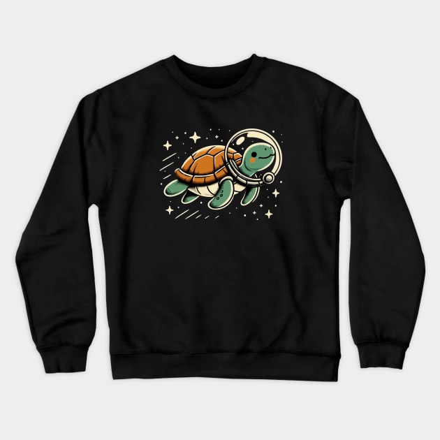 Space Turtle Crewneck Sweatshirt by katzura